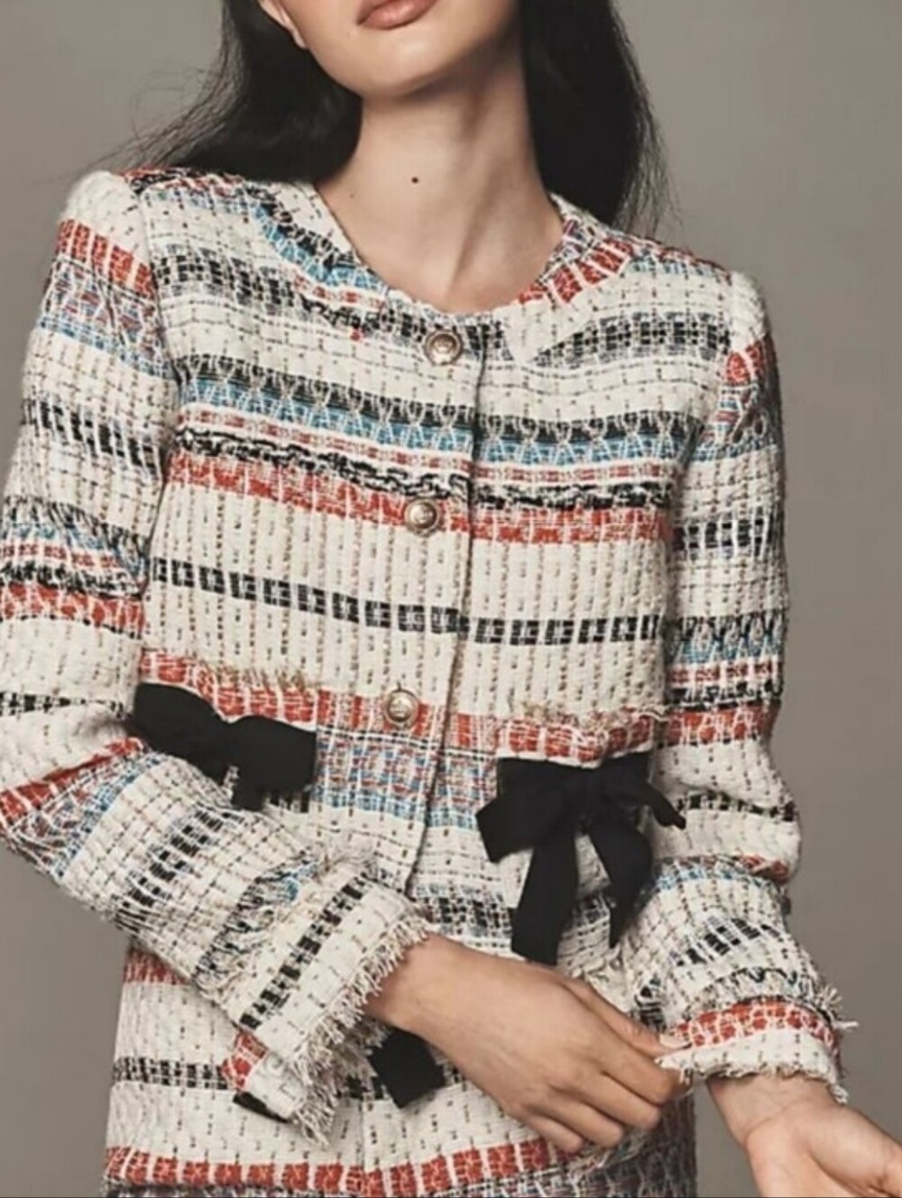 NWT Anthropologie Walter Baker Jones Bow Tweed Jacket Blazer